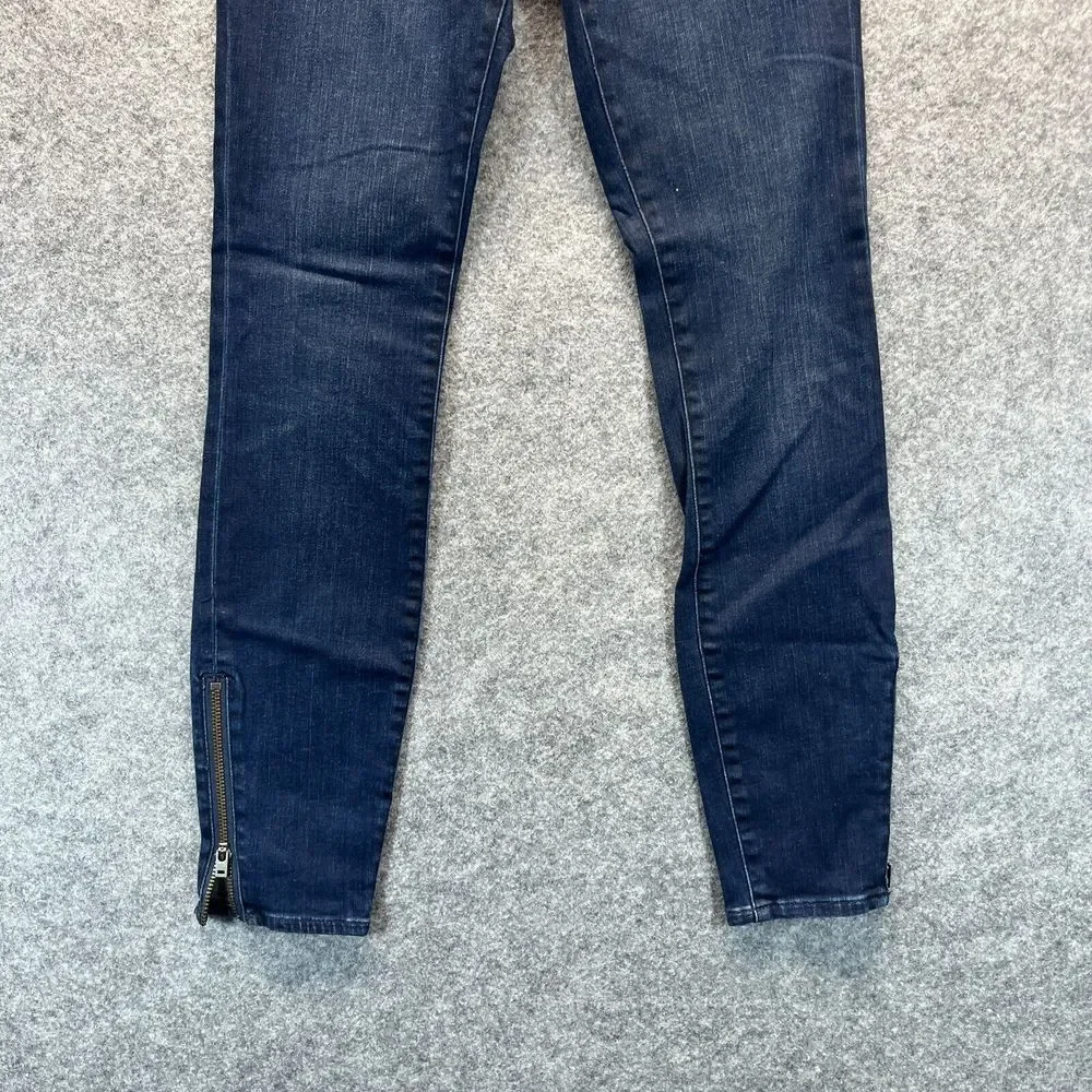Madewell Jeans Women's 26 Skinny Skinny Dark Blue‎ Stretch Denim Ankle Zip